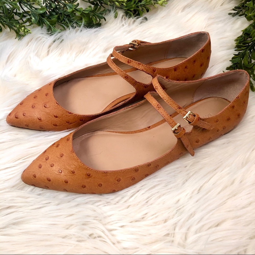 Banana Republic Adana Brown Ostrich Dot Flats